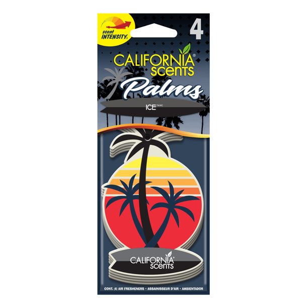 California Scents Palms Ice Air Freshener, 4 ct