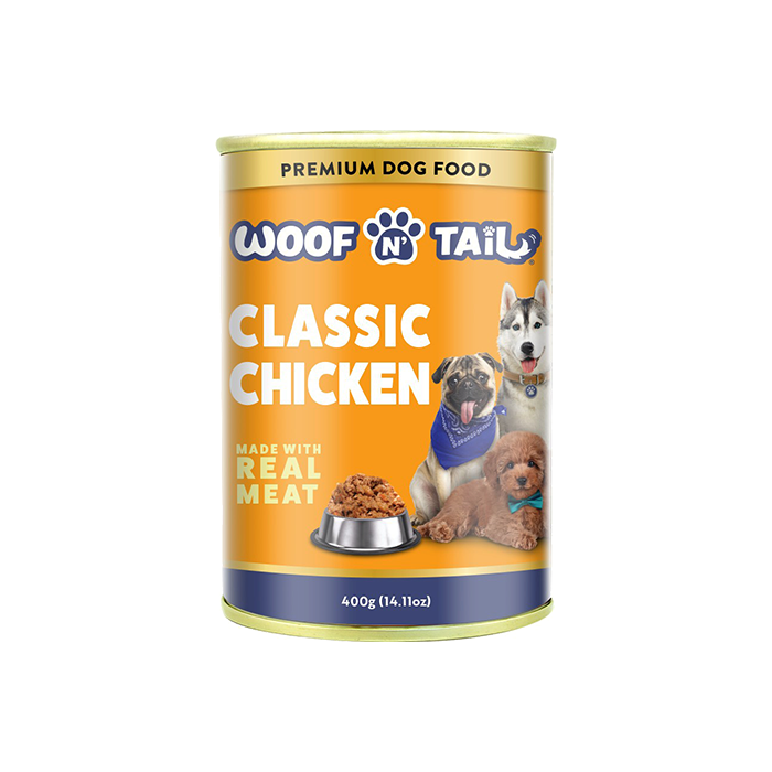 WOOF N TAIL CLASSIC CHICKEN CAN 400G