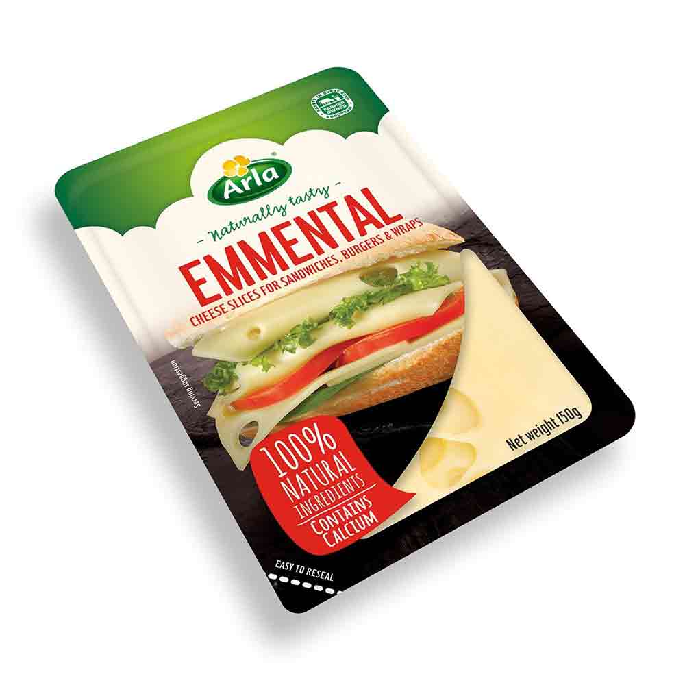 Arla Natural Emmental Slices 150G All Day Supermarket