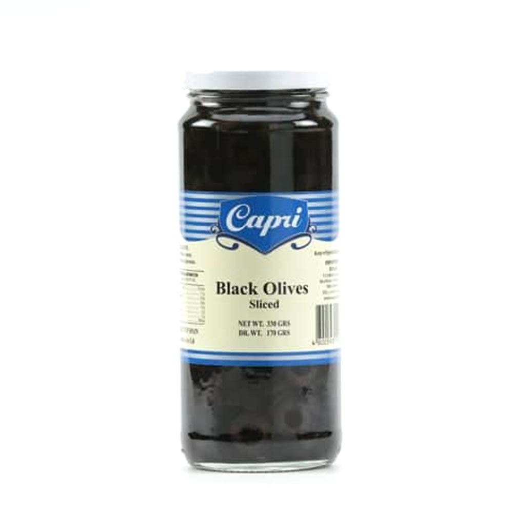 Capri Black Olives Sliced 330g All Day Supermarket