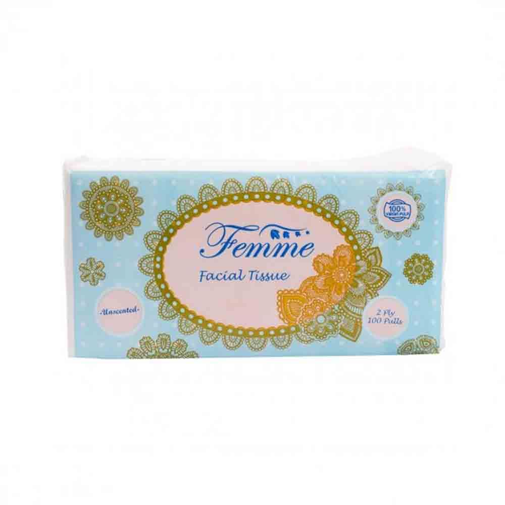 Femme Unscented Facial Tissues 2Ply 100 PULLS