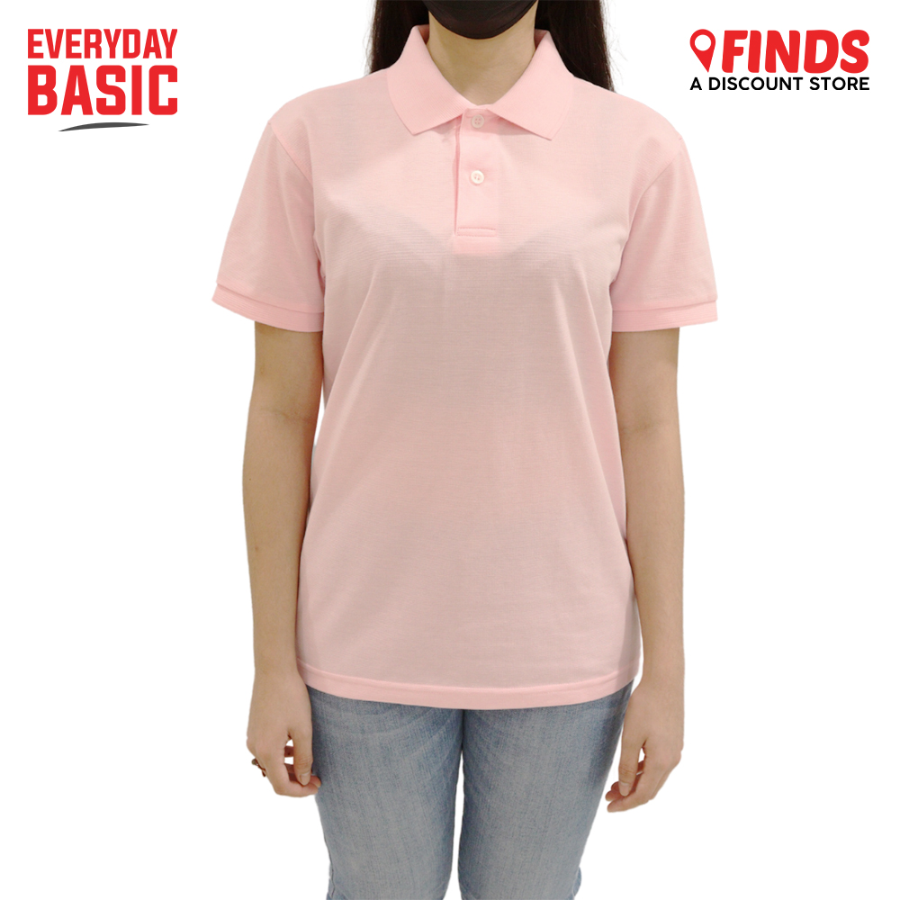 EVERYDAY BASIC Tuck Polo Shirt - Powder Pink | All Day Supermarket