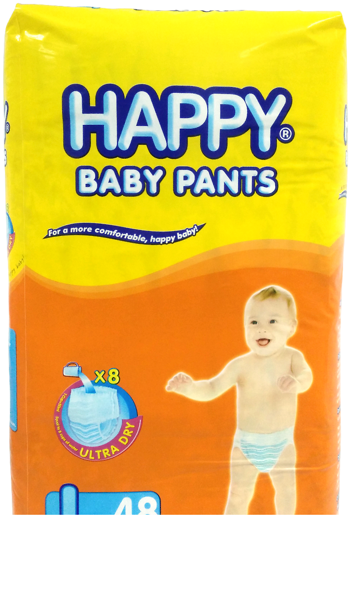HAPPY BABY DIAPER PANTS LARGE 48'S